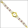 THREE STRING RED STONE PEARL WATCH - JPJL-108 - Click here to View more details about this Product